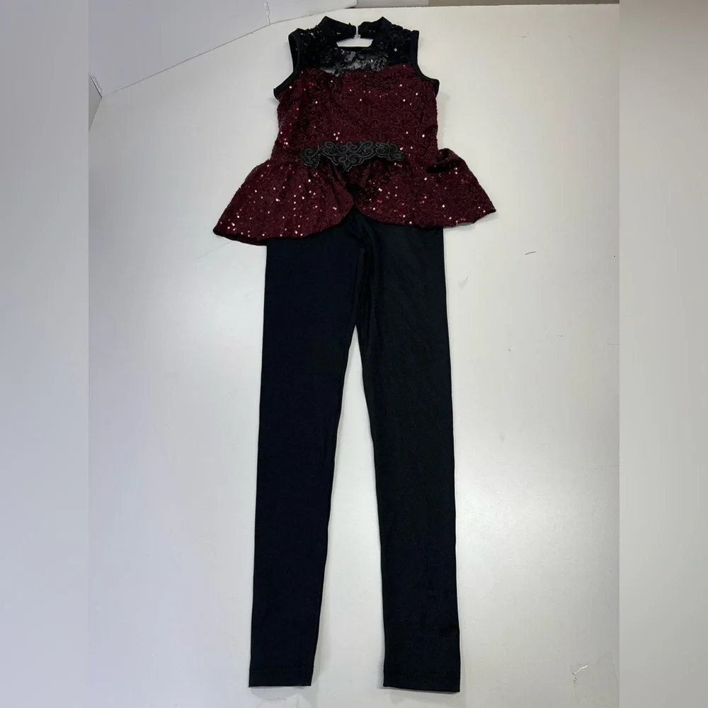 Weissman Dance Costume Jumpsuit Unitard Style 14175 Save Your Tears Medium Child